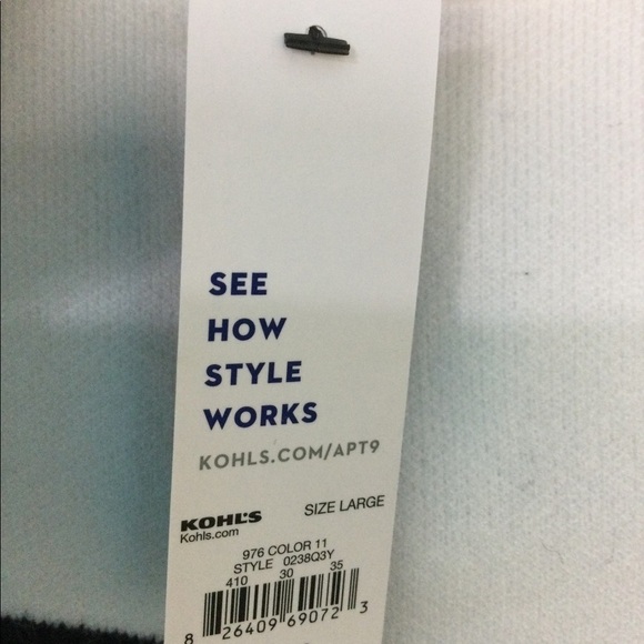 Ladies Apt. 9 Large 12 - 14 Crewneck Sweater Striped Black White Long Sleeve NWT - Picture 6 of 12